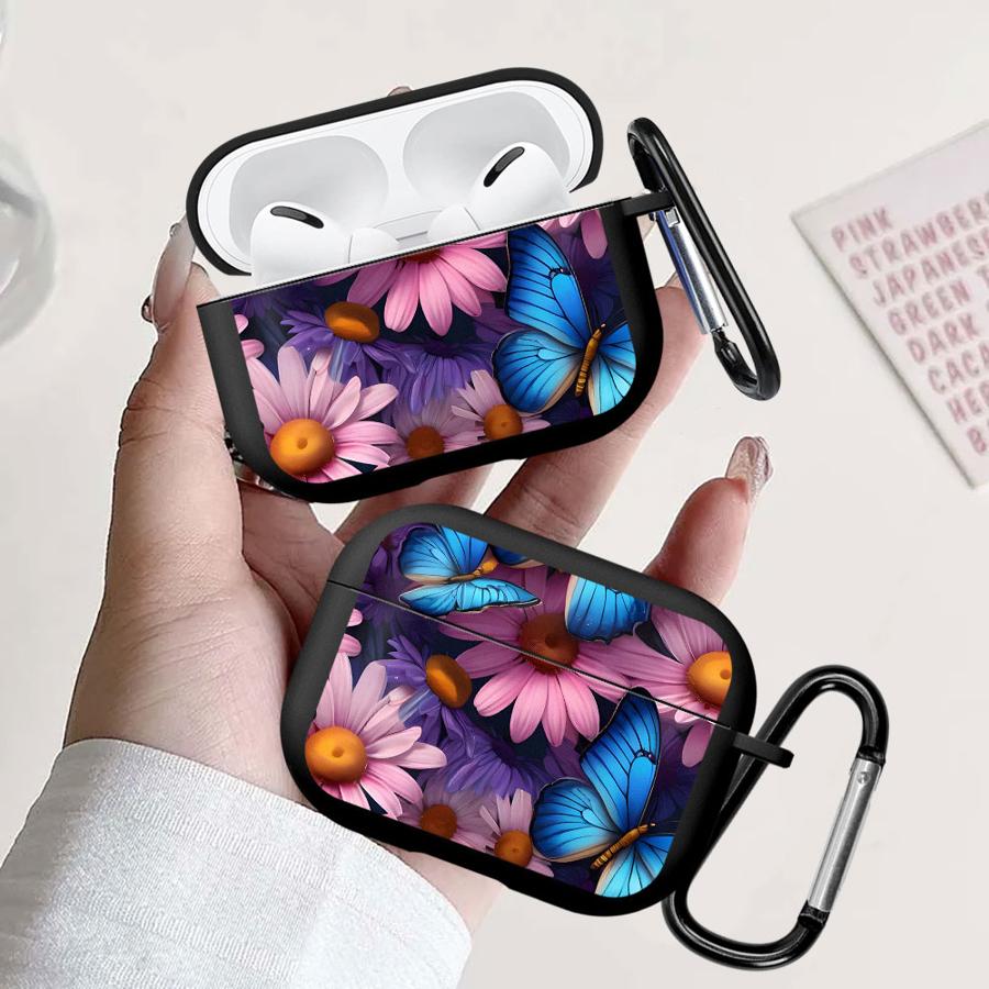 Case For Airpods Pro3 2 Pro2 Pro 1 3 4 Earphone Cases Cover Daisy Flowers Butterfly