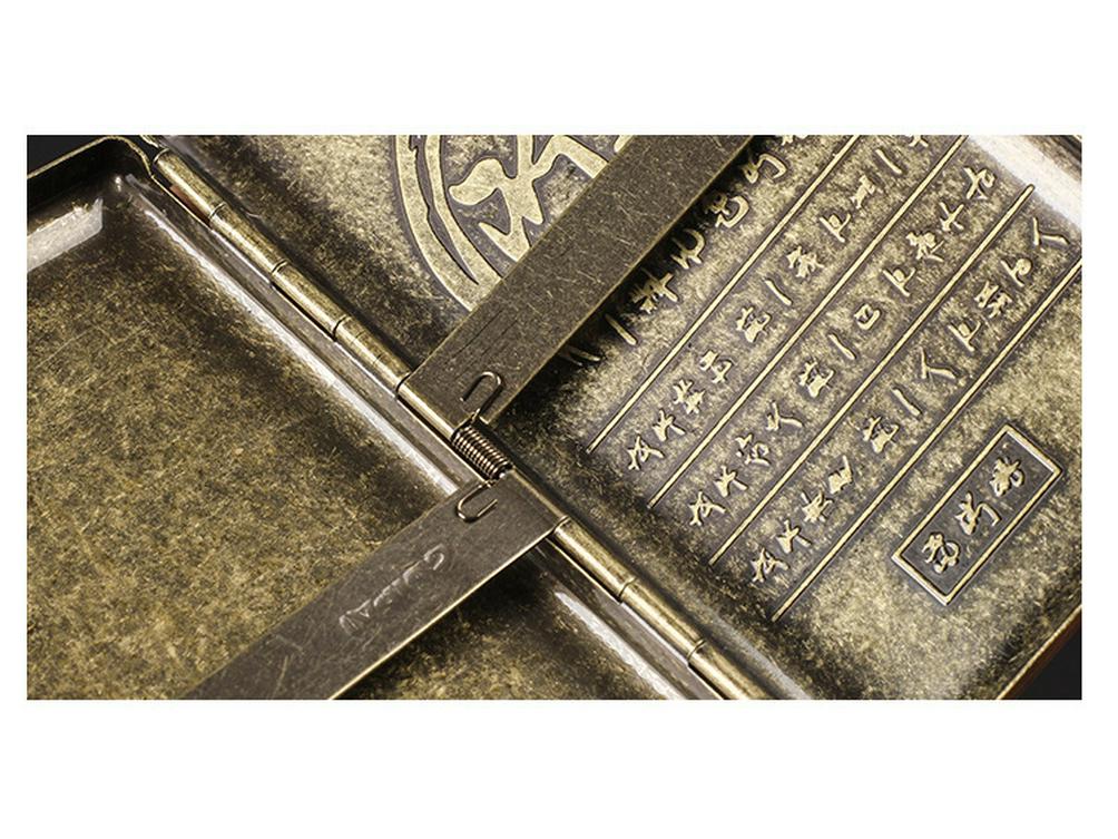 Retro Bronze Slim Cigarette Case for Men & Women - Holds 20