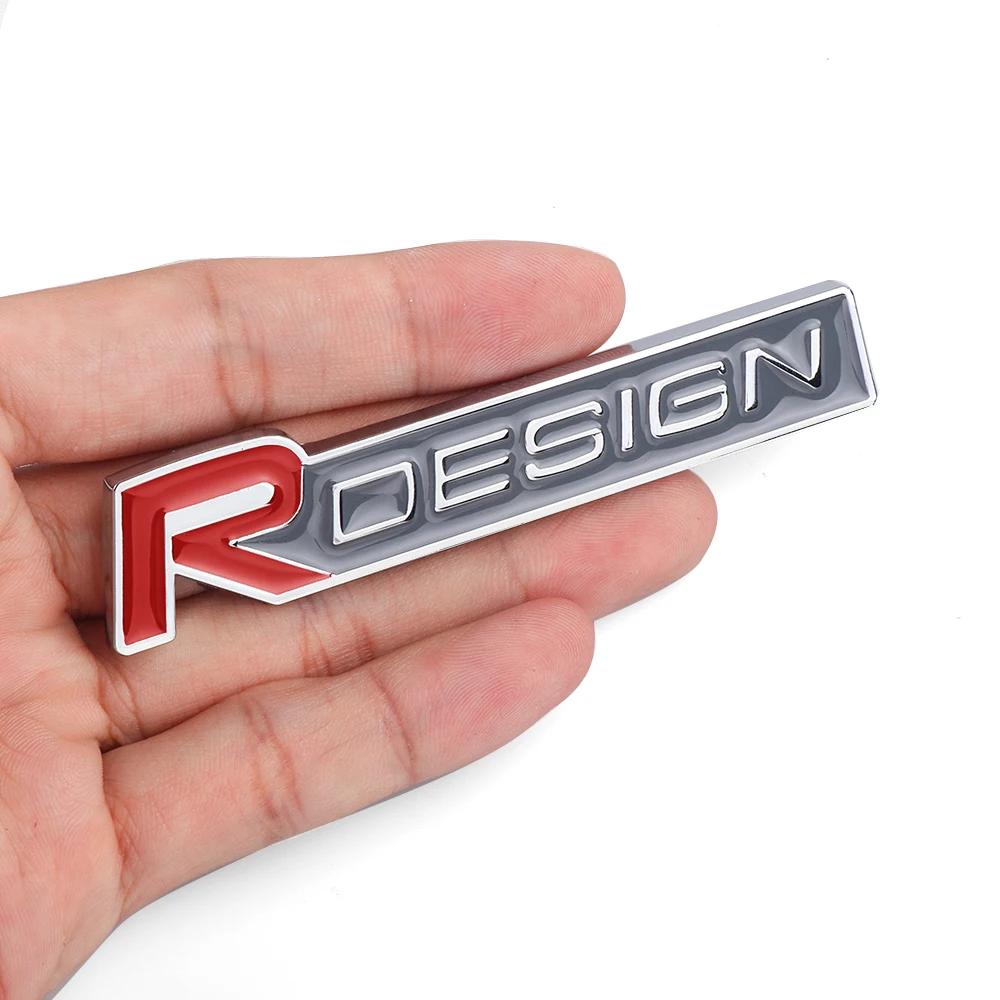 Car 3D Metal RDESIGN Badge Sticker Auto Front Grille Trunk Emblem Decal Accessories For Volvo Rdesign T6 AWD C30 C70 S40 S60 S70
