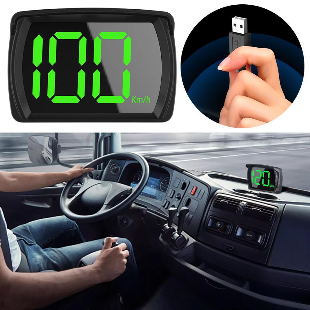 Car Head-up Display Speedometer HUD GPS Digital Speed Meter KMH/MPH Speedo Head Up Display For Cars Trucks USB Cable Plug & Y4I3