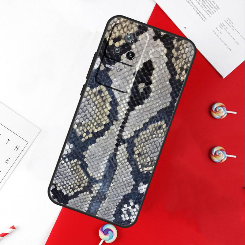 Snake Texture Cover For Xiaomi 14 Ultra 15 13 11T 12T 13T 14T Pro POCO X7 Pro X3 X5 X6 M6 F5 F6 Pro Case