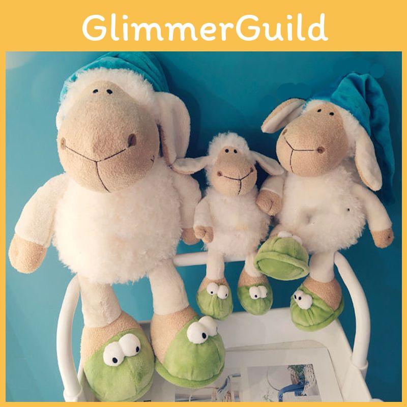 Hooded Cute Plush Sheep Toy Soft Stuffed Sleepy Sheep Doll Childrens Baby Gift