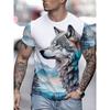 Casual Loose Men's Short-sleeved Comfortable Versatile Top Animal Print Fashion T-Shirts Men’s