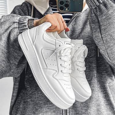 Witte Herenschoenen voor Heren Mesh Sneakers Casual Heren Leren Schoenen 2025 Nieuwe Ademende Heren Sportschoen Verhoogde Platte Herenschoenen
