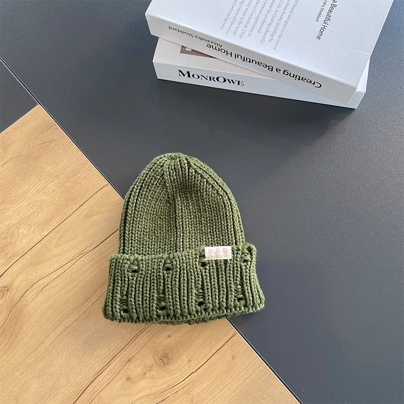 Children's Knitted Hats Autumn and Winter Boys' Woolen Hats  Trendy New Thin Baby Pullover Caps