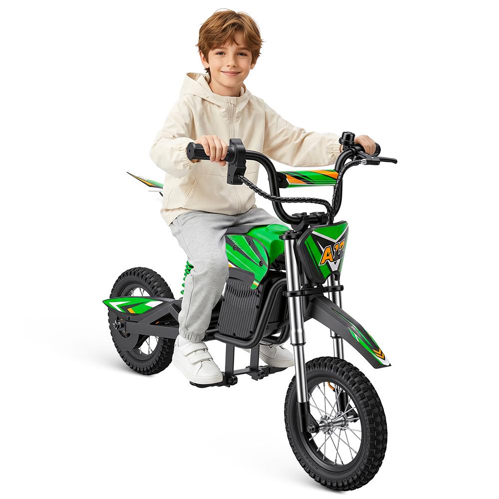 Trotinetă Electrică A12 pentru Copii 350W 4.5Ah Roți de 12'' Suspensie Față și Spate 3 Viteze 8-25KM/H Autonomie 19-22KM Trotinetă Electrică pentru Copii