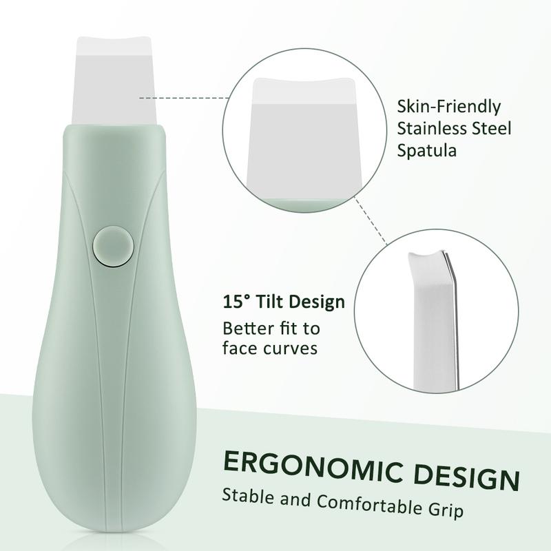 Face Skin Scrubber Peeling Blackhead Remover Deep Face Cleaning Ultrasonic Ion Acne Pore Cleaner Facial Shovel Scrubber