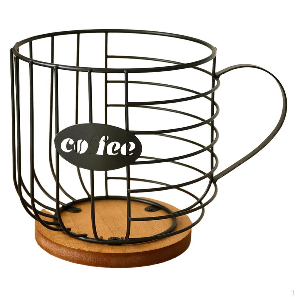 Kaffee Kapselhalter Korb mit Sockel Metall Snack Aufbewahrung Tassen Organizer Kapsel für