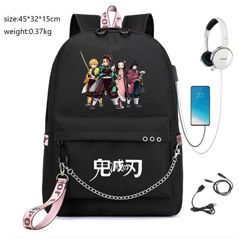 Giappone fumetti anime Demon Slayer Zaino Oxford di Alta Qualità Grande Capacità Borsa a Spalla per Studenti 0012
