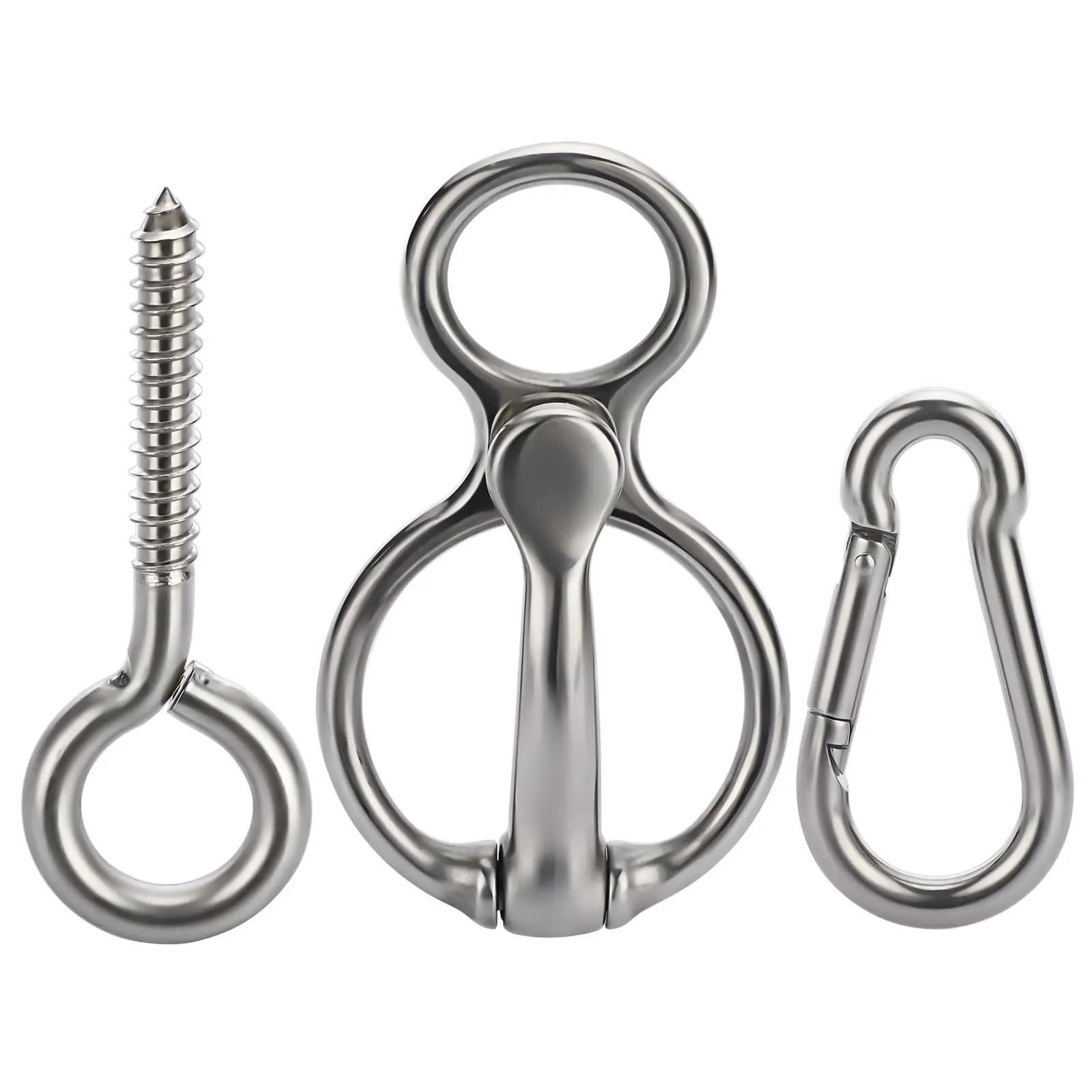 

Stainless Steel Horse Tether Ring with Eyelet Bolt Metal Horse Buckle Buckle Rope Buckle Set of 3 Quick Clip Horse Rings