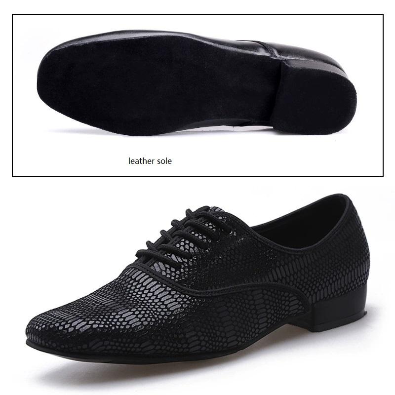 Breathable Tango Dance Shoes Men Latin Dance Shoes Snakeskin Sneakers Leather Jazz Modern Ballroom Dancing Sports Shoes Man
