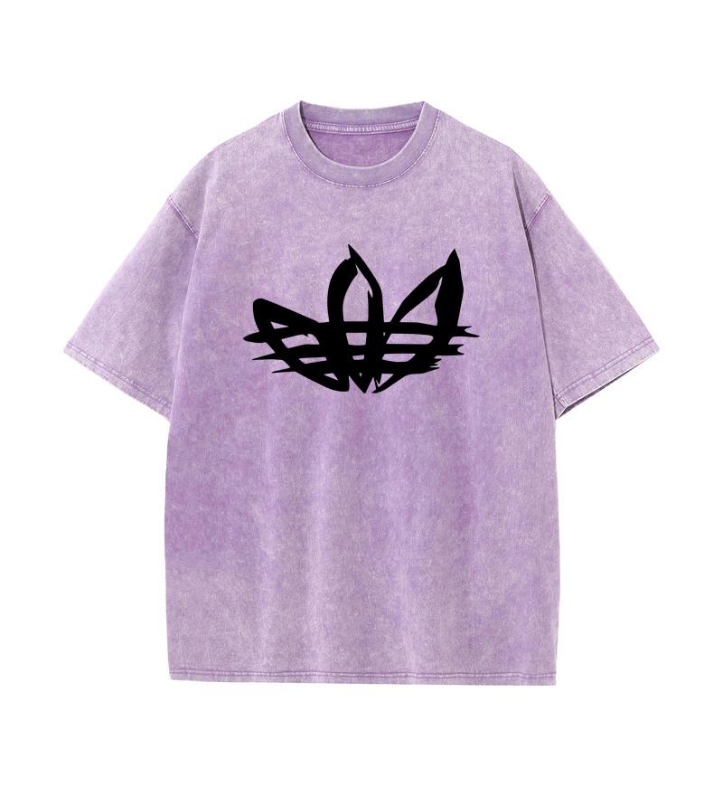 

2025 Лето 100% хлопок стираный Old Craft свободная футболка большой размер О-образный вырез свободная мужская футболка с принтом XXL фиолетовый