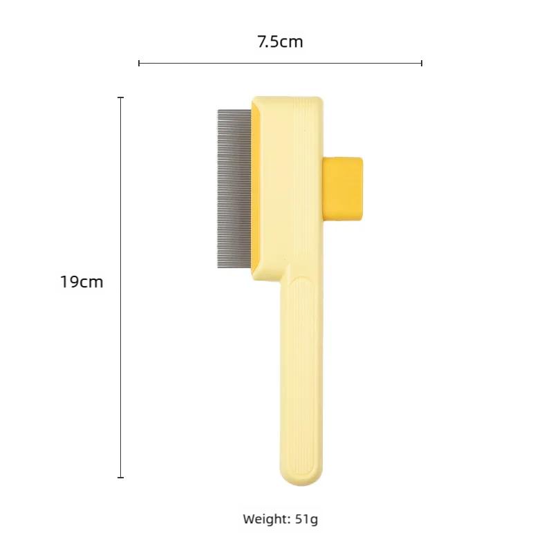One-Click Self-Cleaning Pet Hair Removal Comb for Cats & Dogs Grooming Flea Comb for Short & Long Hair Pets Pet Grooming Tool