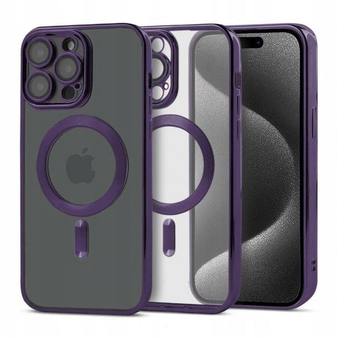 Etui do iphone 11 magsafe magshine obudowa wzmacniana fioletowy case +szkło