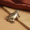 Solid Brass Vintage Frog Desktop Ornament Realistic Toad Topper Creative Wealth-Attracting Tea Pet Old Copperware Wholesale