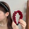 2Pcs 2026 New Korean Starry Velvet Pleated Headband Women High End Diamond Bar Hair Headband Sweet Velvet Headband