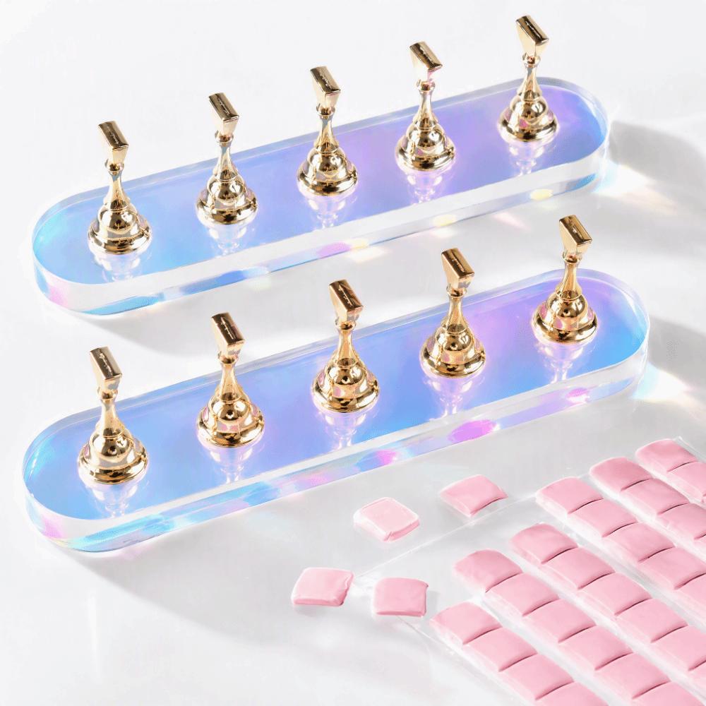 Magnetic Base Nail Holder 10 Nail Holders Nail Art Practice Holder Nail Stand  Nail Display