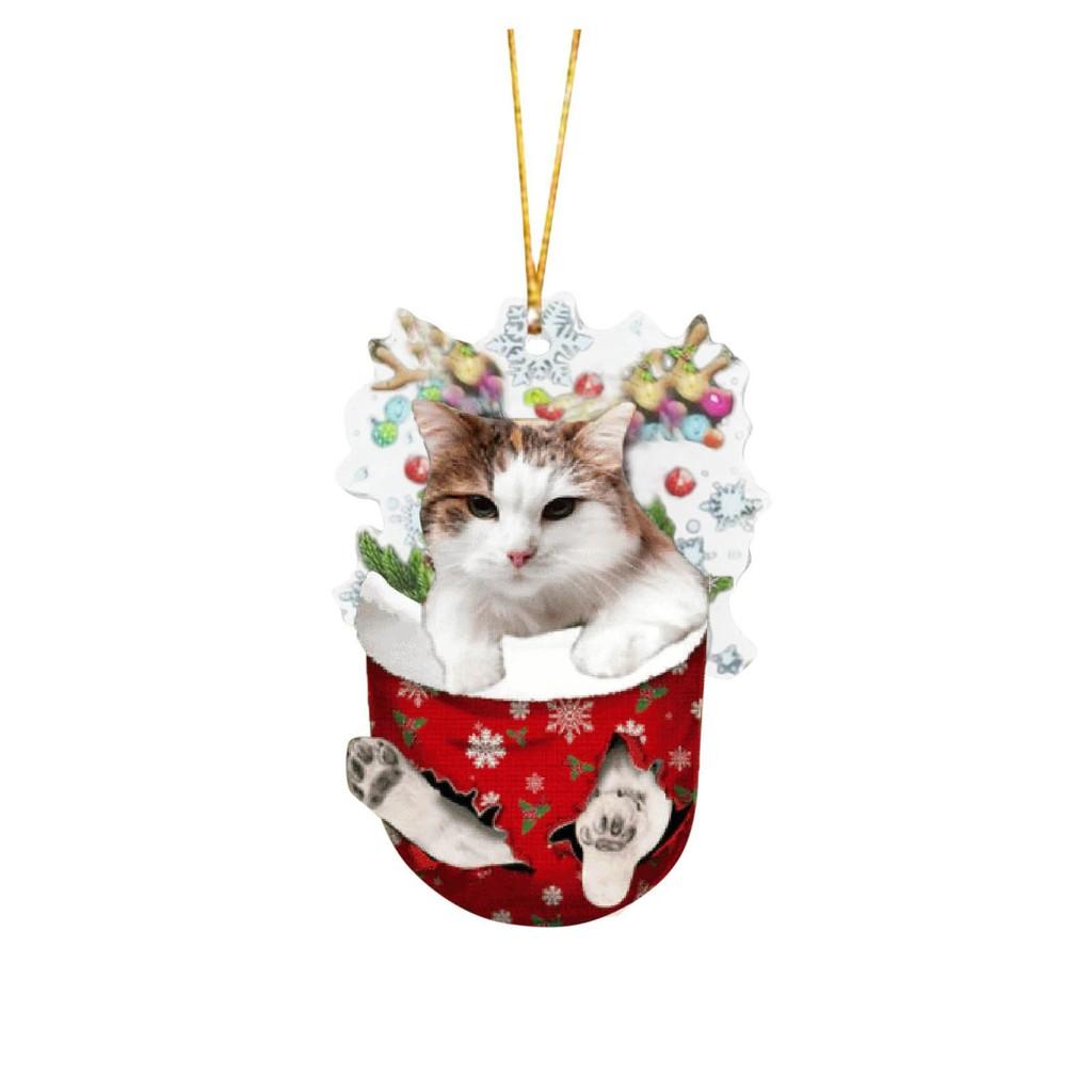 Whimsical Cat Christmas Socks Tree Hangings Brighten Up Your Decor Holiday