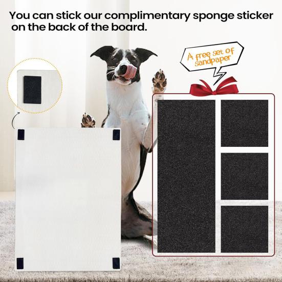 Dog Nail Scratch Board with Treat Box Wooden Pet Filing Pad with Snack Storage Box Removable Paw Scratch Pad for Dog Training
