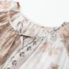 Women's Retro Boho Floral Lyocell Short Sleeve Shirt