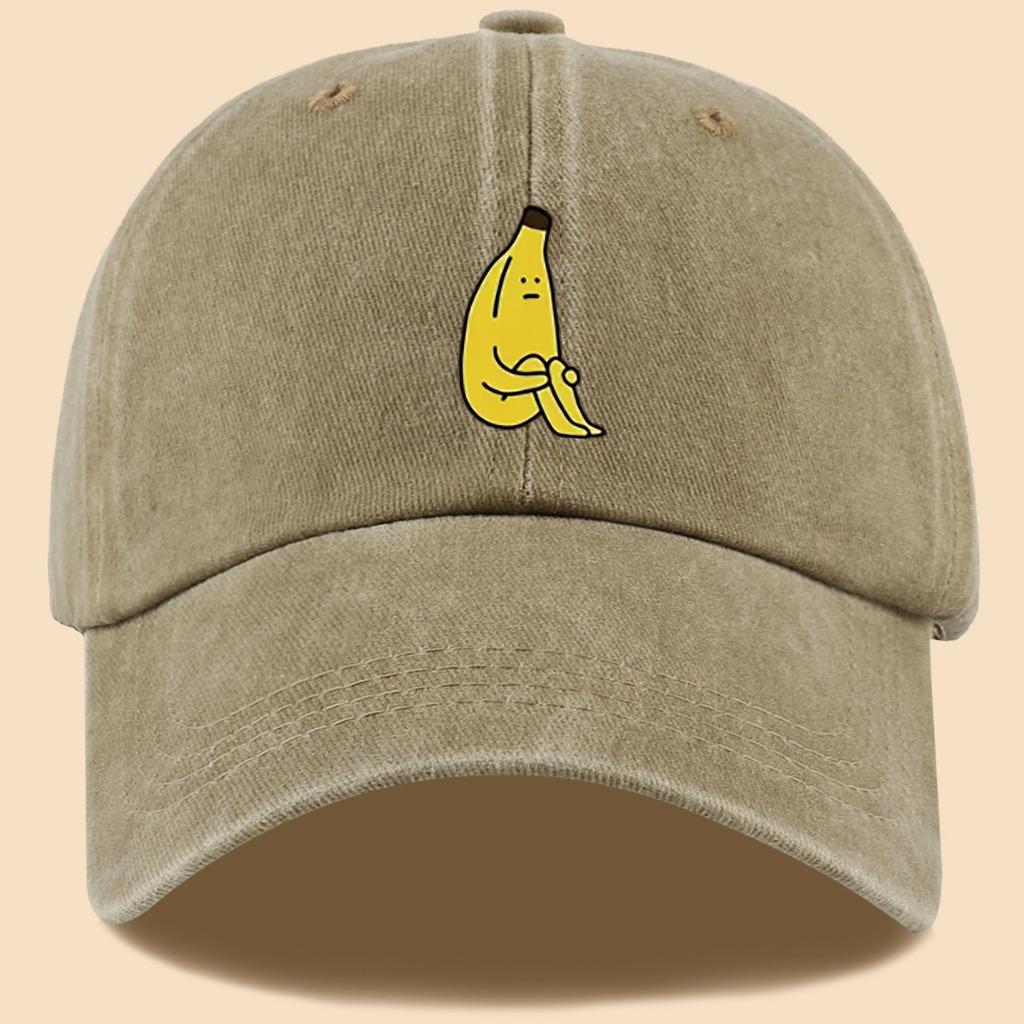 Banana Pattern Fun Printed Baseball Cap, Comfortable and Breathable Peaked Cap, Fashionable and Casual