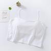 White Summer Women's Camisole with Built-in Bra and Beautiful Back Design