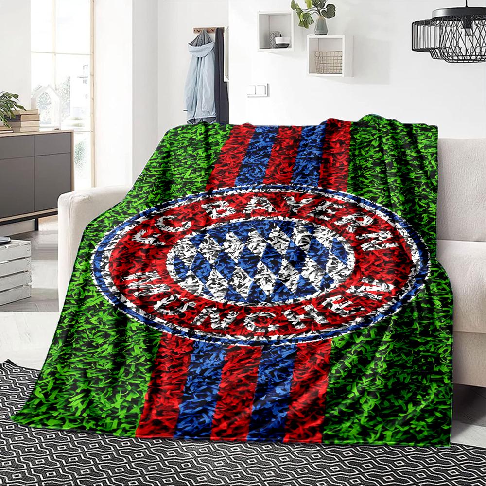 FC Bayern München Wappen Kunst Decken Flanell Bedruckt Atmungsaktiv Warm Überwurf für Zuhause Büro Bettwäsche 0708a125