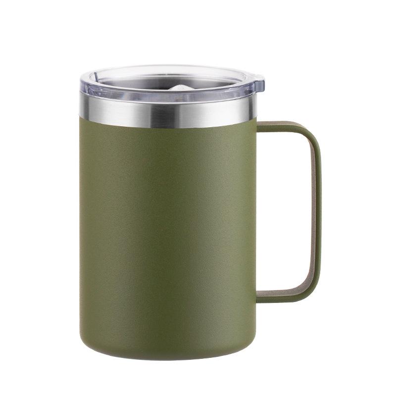 New Double Wall Stainless Steel Coffee Mug 12oz 16oz Tea Cup 350ml 450ml Insulated Thermos Vacuum Mugs Handle