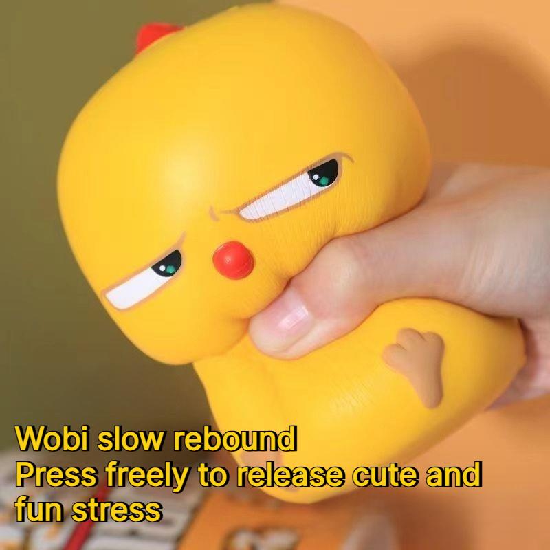 Pu Slow Rebound Phoebe Wobie Chicken Pinch Fun Cartoon Cute Discontent Gaze Little Yellow Chicken Toy