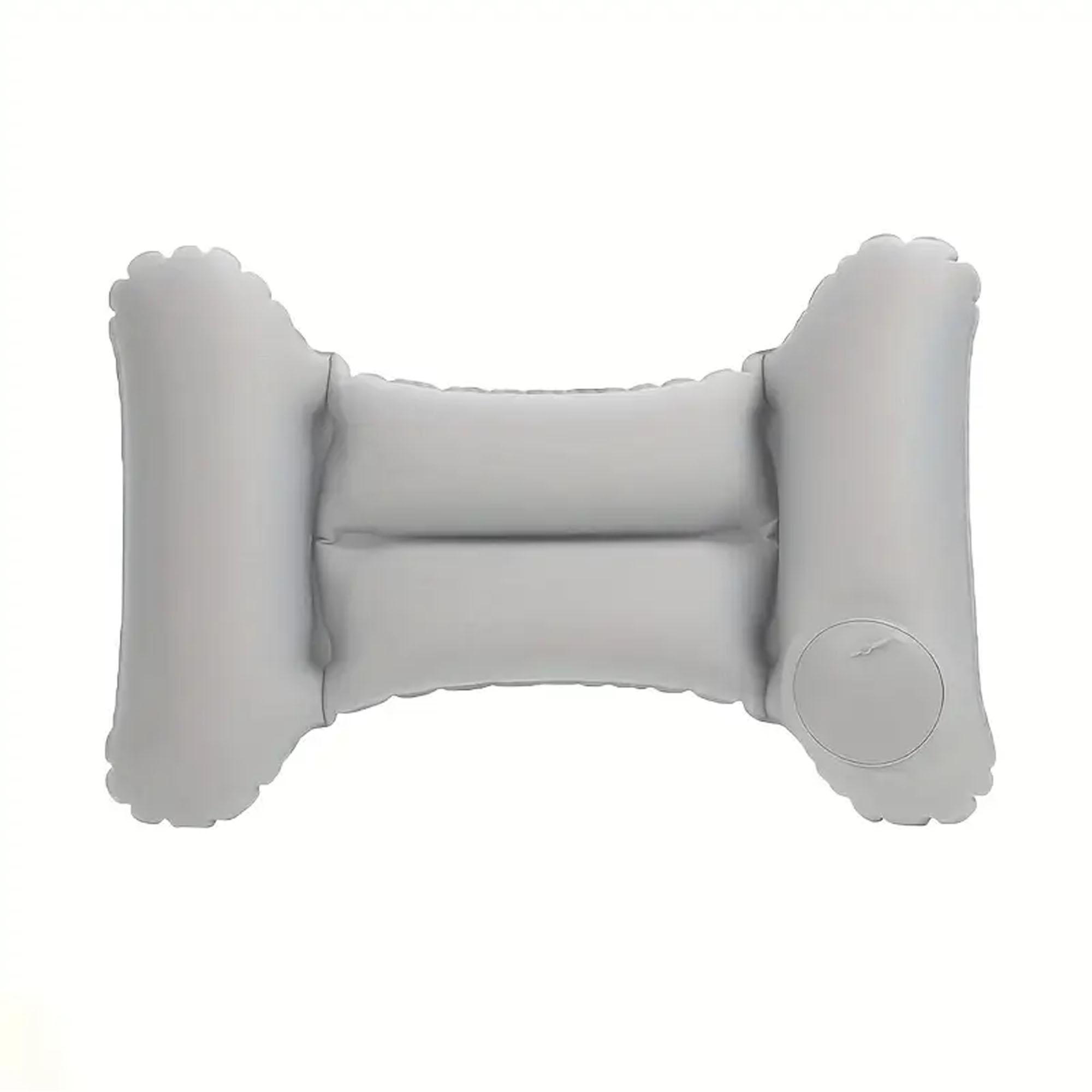 1-Piece H-Shaped Inflatable Travel Lumbar Pillow, Portable Travel Pvc Flocking Press-Inflatable Lumbar Support Pillow, Office Chair Backrest Pillow