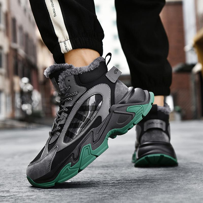 Cotton Shoes Winter Velvet Thickened Warm Snow Boots Platform Dad Shoes High Top Sneakers