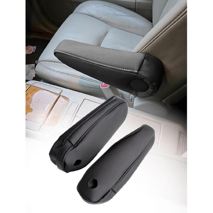 

2PCS Leather Seat Armrest Cover Grey Compatible with Lexus RX300 RX330 RX350 2003 2004 2005 2006 2007 2008 2009 with Zipper Design чёрный