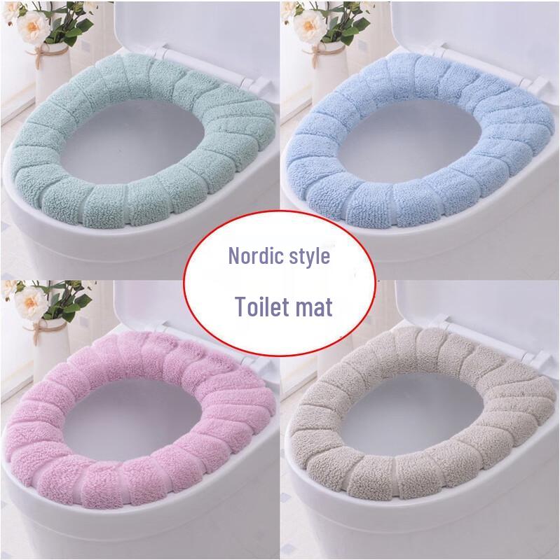 Thickened Winter Toilet Seat Cushion with Handle (10-pack)