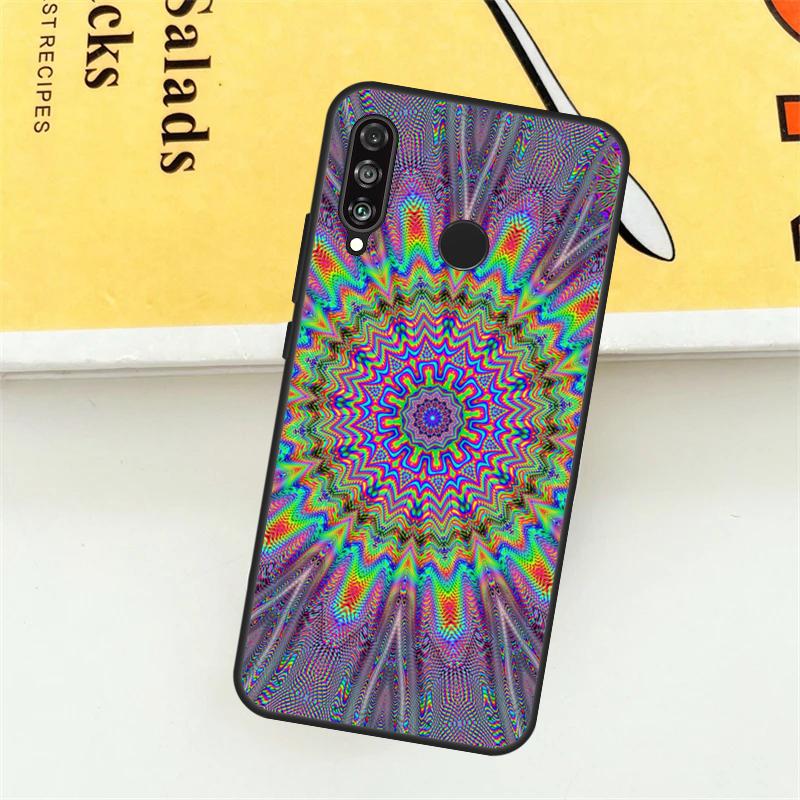

Психоделический чехол с цветочной мандалой в стиле тай-дай для Huawei Nova Y61 Y91 Y60 Y70 Y90 Nova 9 10 SE 11i 8i 3i P20 P30 Pro P40 Lite P Smart Z