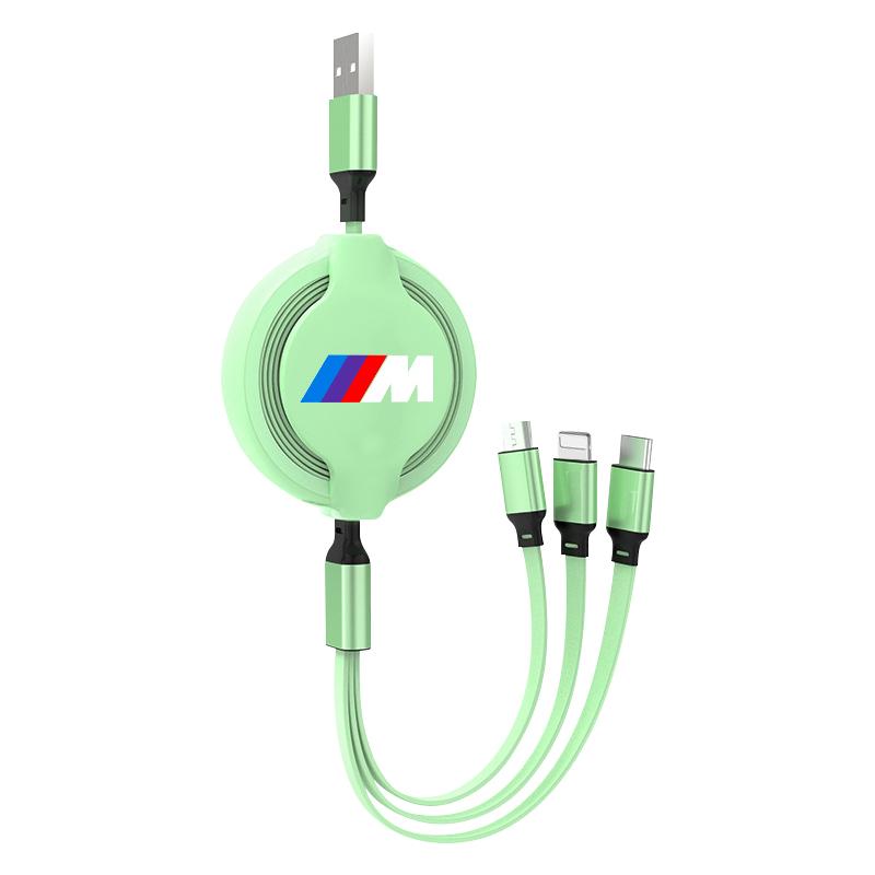 1Pcs Car Mounted Telescopic Three In One Mobile Phone Charger For BMW M E34 E36 E60 E90 E46 E39 E70 F10 F20 F30 X5 X6 X1 M3 M5 M6 E71 F01 F02 F87