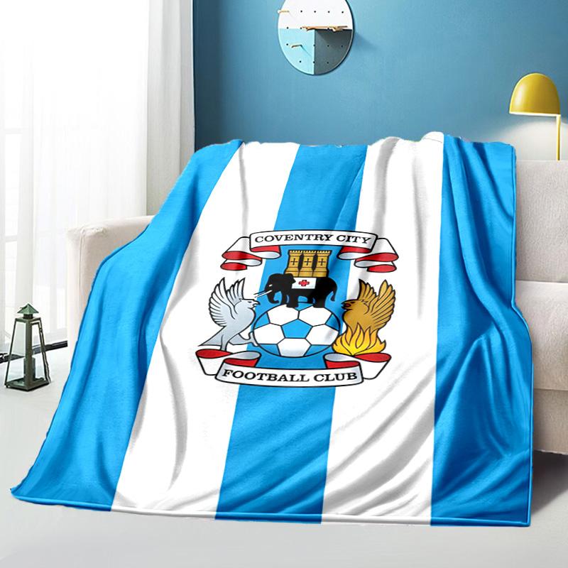 Coven-try Football Club Crest Printed Throws Blanket Soft Flannel Blankets for Couch Bed Gifts for Men Women Picnic blanket Christmas gifts