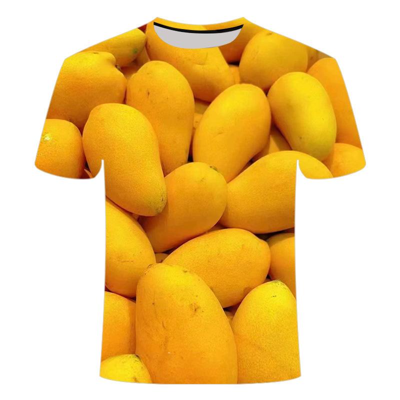 Summer New 3d Printed Fruit Series Casual T-shirt Visual Cool Mango Fashion Short-sleeved Quick-drying Top