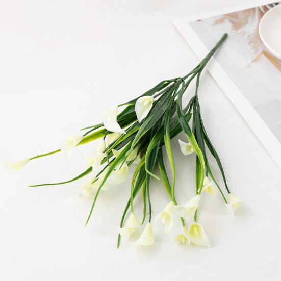 Künstliche Calla-Lilien, Strauß, realistische Kunstblumen, UV-beständig, Kunst-Calla-Lilien für Blumenarrangements in Vasen im Innenbereich, Dekoration für den Außenbereich, 10 Stück