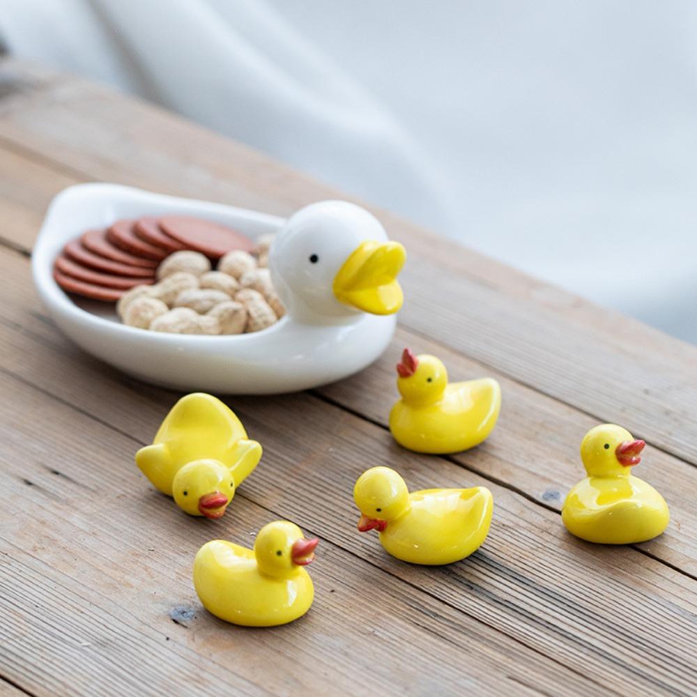 Cartoon Duck Shaped Chopsticks Holder Ceramic Spoons Fork Rack Cute Chopsticks Rest  Kids Adults