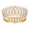Round Baroque Pageant Crowns European Bridal Wedding Crowns Crystal Full Crown  Birthday Party