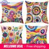Home Decor Colorful Floral Pattern Decorative Pillow Covers Pattern Cushion Cover Suitable For Sofa Bedroom Car Pillow Cover