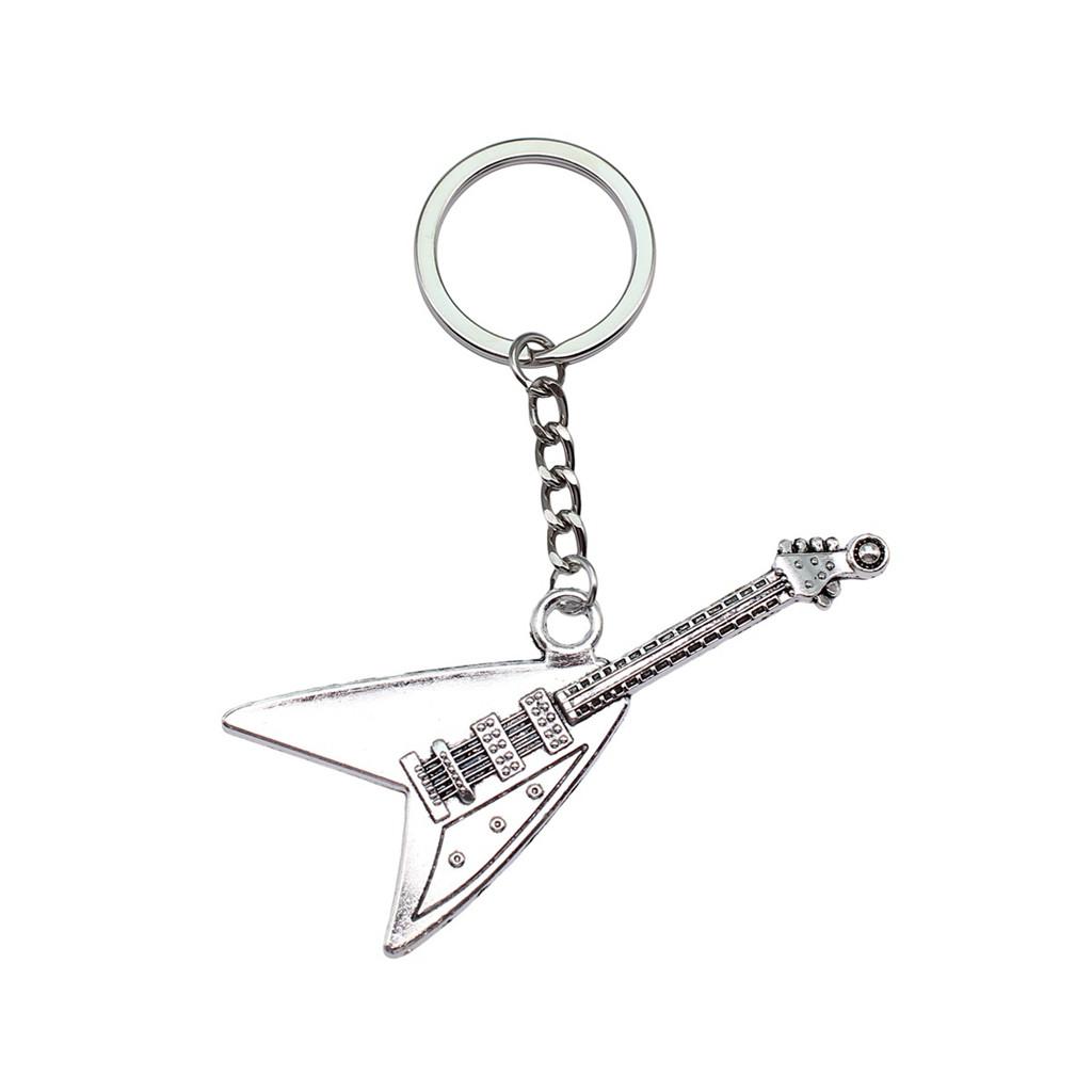 Electric Guitar Keychain Music Charm Graduation Memento Key Ring 28mm