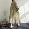 DIMANAF 2025 Summer Women Plus Size Dress Vintage Floral Buttons Casual Loose Long Oversized Dress New