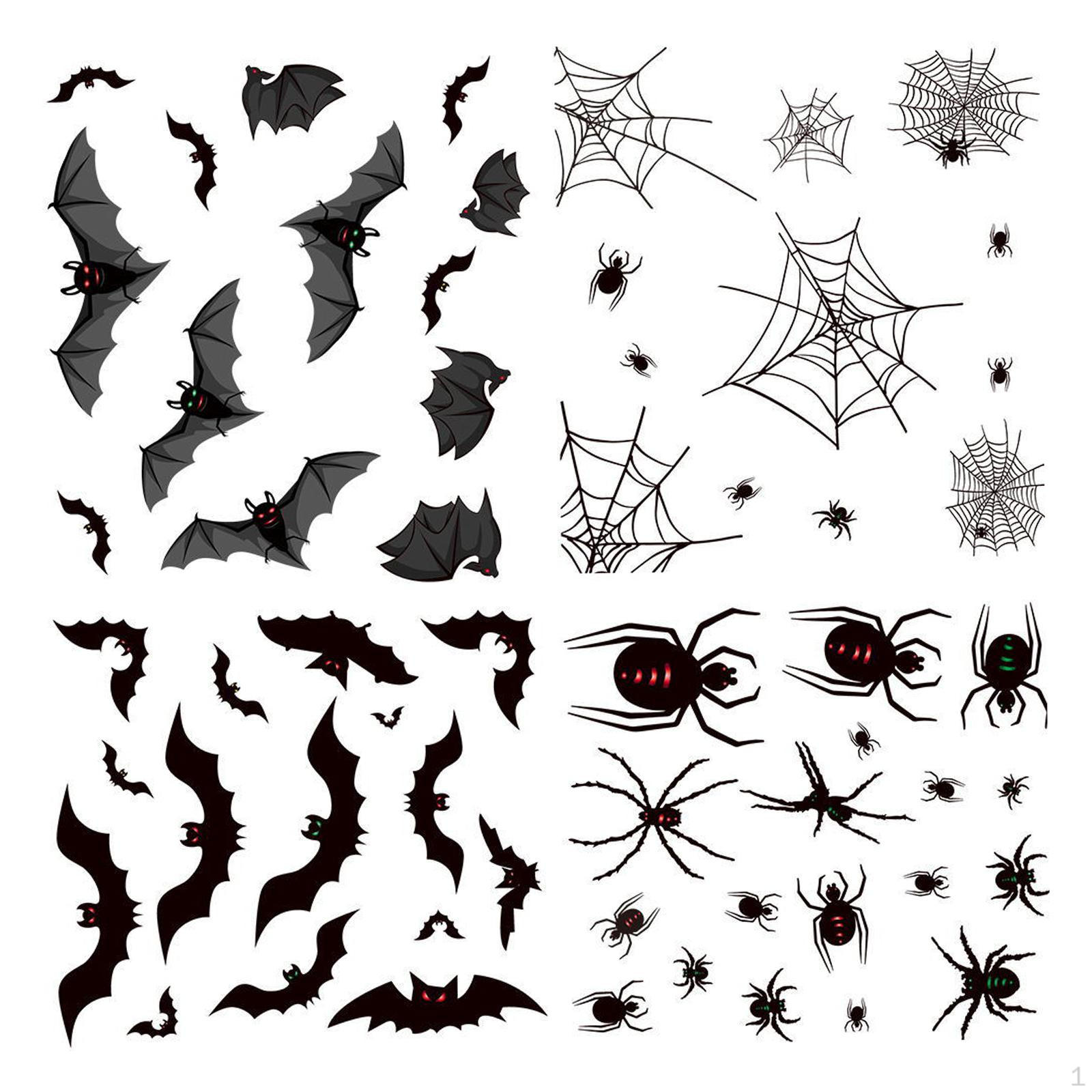 

Halloween Stickers Scary Window Clings DIY Decorative 3D Decals Wall Decor for Kitchen Home