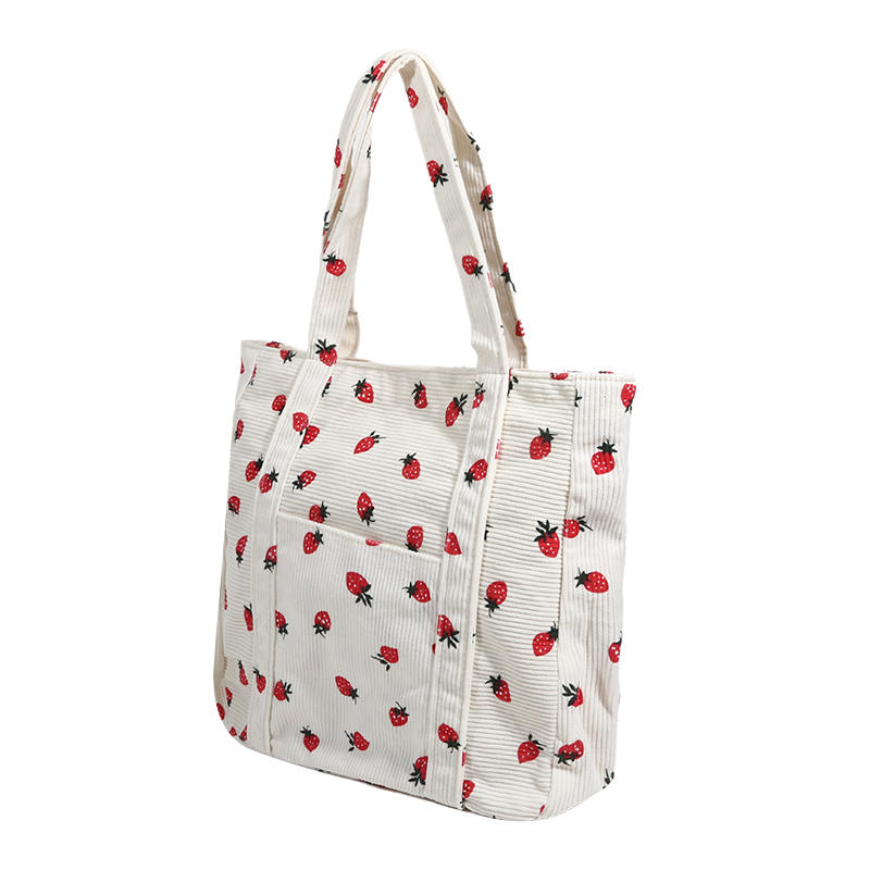 Tote Bags for Women Large Handbag Purse Lightweight Shoulder Bag with Zipper Crossbody Bag Handbags for Work Travel Cherry Print White Bag