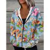 Printed Design Casual Style Floral Pattern With Colorful Flowers Ladies' Casual Jacket