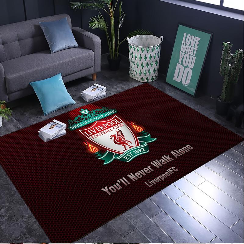 1PC rug Football Liverpool Crest Carpet, Chair Rug,Area Rug for Office Bedroom living rooms bedroom, Doormat decor Christmas fan gifts