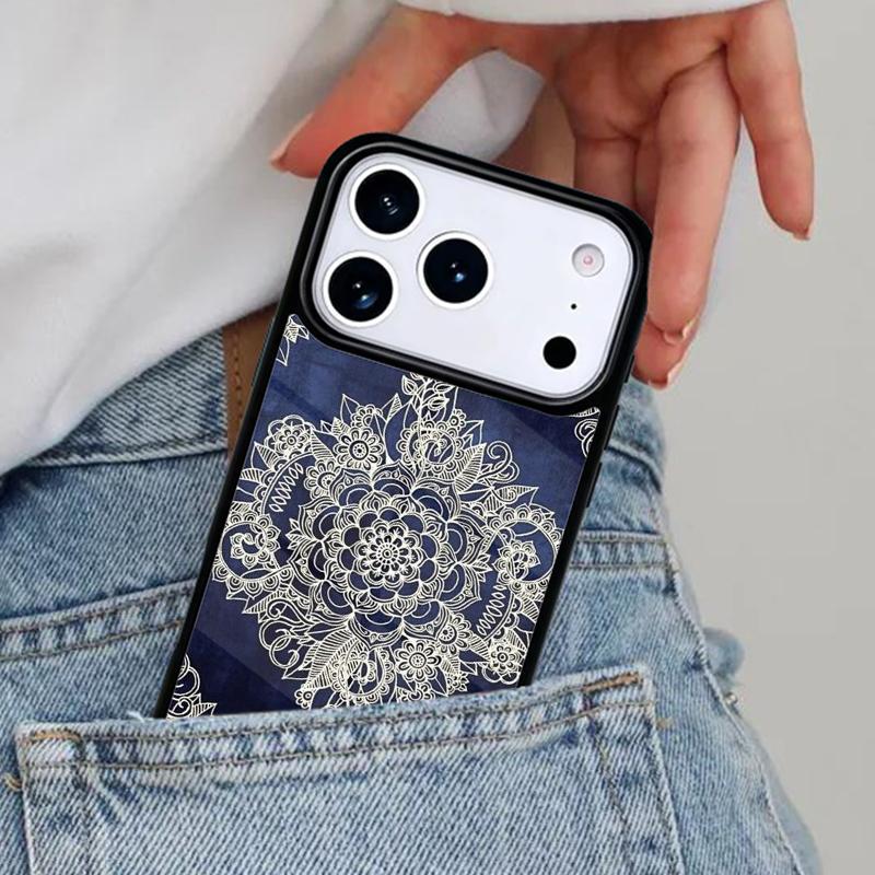 Mandala Wood Floral Phone Case for iPhone 17ProMax 12 13 14 15 16e 17 Pro Max Plus Air Cover