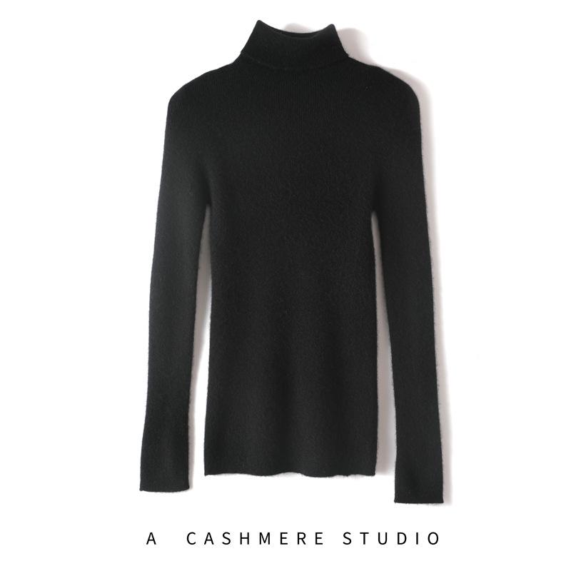Lekasha 2026 Women's All-Cashmere Striped Collar Slim-Fit Knit Pullover