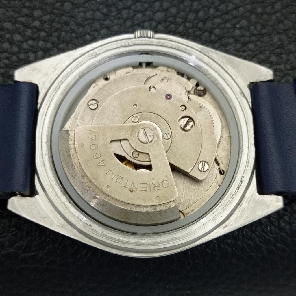 AUTOMATIC 46941 VINTAGE ORIENT JAPAN MENS BLUE COLOR DIAL WATCH a701842-5 R207-a701842